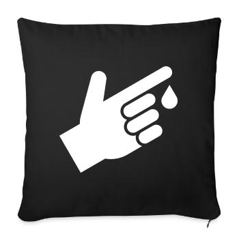 Blood test, blood drops - Sofa pillowcase 17,3'' x 17,3'' (45 x 45 cm) - black - Front