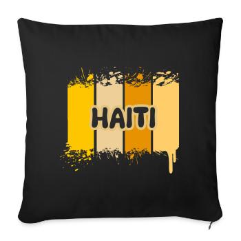 Haïti Haïti Haïti - Housse de coussin décorative 45 x 45 cm - noir - Devant