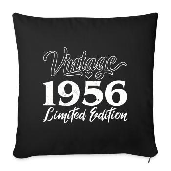 Vintage 1956 Limited Edition Anniversaire Cadeau - Housse de coussin décorative 45 x 45 cm - noir - Devant