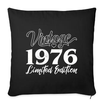 Vintage 1976 Limited Edition Anniversaire Cadeau - Housse de coussin décorative 45 x 45 cm - noir - Devant