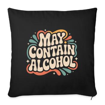 May Contain Alcohol Alkohol Mallorca Saufen JGA - Sofa pillowcase 17,3'' x 17,3'' (45 x 45 cm) - black - Front