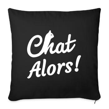 Cat then! - Sofa pillowcase 17,3'' x 17,3'' (45 x 45 cm) - black - Front