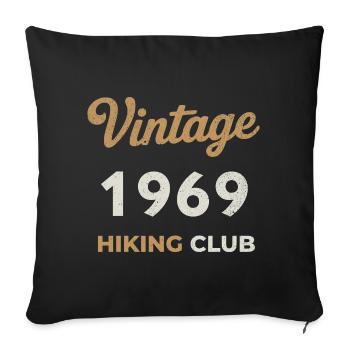 Millésime 1969 – Année de naissance rétro du Yachting Club - Housse de coussin décorative 45 x 45 cm - noir - Devant