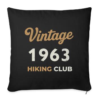 Vintage 1963 – Sailing Club Retro Birth Year - Sofa pillowcase 17,3'' x 17,3'' (45 x 45 cm) - black - Front