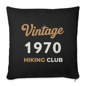 Vintage 1970 – Sailing Club Retro Birth Year - Sofa pillowcase 17,3'' x 17,3'' (45 x 45 cm) - black - Front