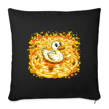 Canard d’Or dans le lac Burning - Housse de coussin décorative 45 x 45 cm - noir - Devant