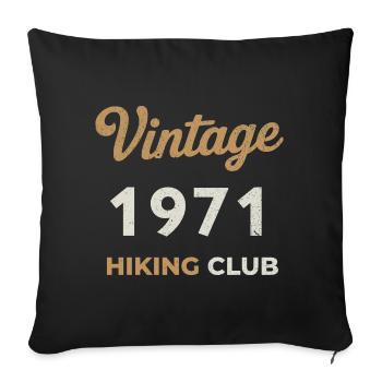 Vintage 1971 – Sailing Club Retro Geburtsjahr - Sofakissenbezug 45 x 45 cm - Schwarz - Vorne