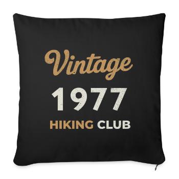 Millésime 1977 – Année de naissance rétro du Yachting Club - Housse de coussin décorative 45 x 45 cm - noir - Devant