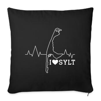 Vacances en mer du Nord J’ADORE SYLT Wadden Sea Drôle - Housse de coussin décorative 45 x 45 cm - noir - Devant