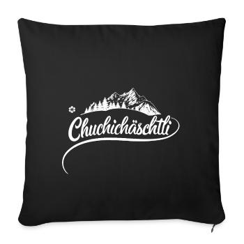Chuchichäschtli - Swiss cult term - Sofa pillowcase 17,3'' x 17,3'' (45 x 45 cm) - black - Front