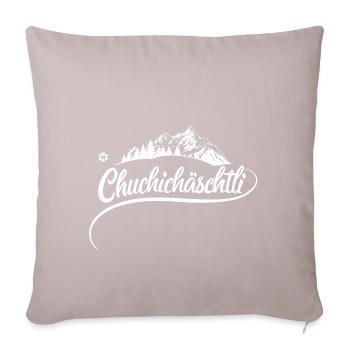 Chuchichäschtli - Swiss cult term - Sofa pillowcase 17,3'' x 17,3'' (45 x 45 cm) - light taupe - Front
