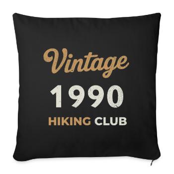 Vintage 1990 – Sailing Club Retro Year of Birth - Sofa pillowcase 17,3'' x 17,3'' (45 x 45 cm) - black - Front