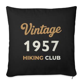Vintage 1957 – Club de voile rétro Année de naissance - Housse de coussin décorative 45 x 45 cm - noir - Devant