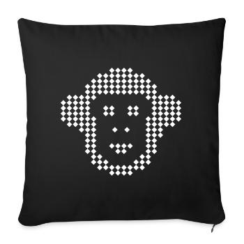 Pixel Monkey Diamant-Emblem - Sofakissenbezug 45 x 45 cm - Schwarz - Vorne
