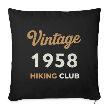 Vintage 1958 – Sailing Club Retro Birth Year - Sofa pillowcase 17,3'' x 17,3'' (45 x 45 cm) - black - Front