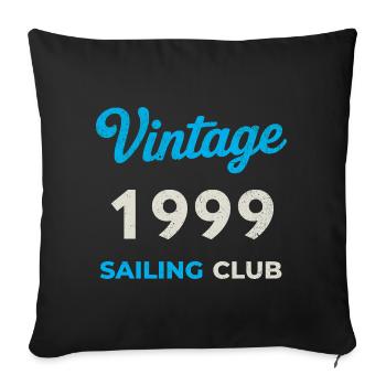 Millésime 1999 – Année de naissance rétro du Yachting Club - Housse de coussin décorative 45 x 45 cm - noir - Devant