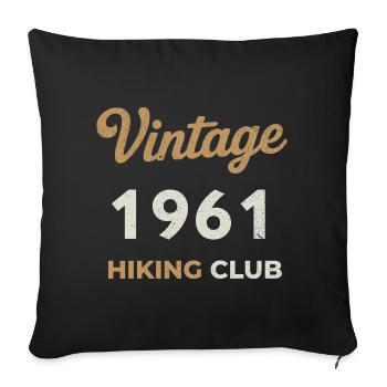 Vintage 1961 – Sailing Club Retro Birth Year - Sofa pillowcase 17,3'' x 17,3'' (45 x 45 cm) - black - Front