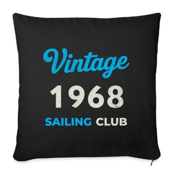 Millésime 1968 – Année de naissance rétro du Yachting Club - Housse de coussin décorative 45 x 45 cm - noir - Devant