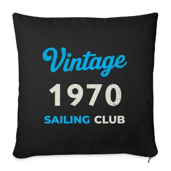 Millésime 1970 – Année de naissance rétro du Yachting Club - Housse de coussin décorative 45 x 45 cm - noir - Devant