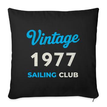 Millésime 1977 – Année de naissance rétro du Yachting Club - Housse de coussin décorative 45 x 45 cm - noir - Devant