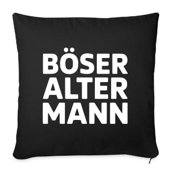 Böser Alter Mann TypoStack - Sofakissenbezug 45 x 45 cm - Schwarz - Vorne