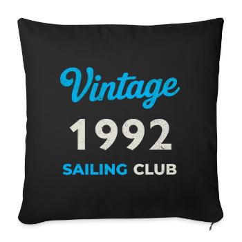 Millésime 1992 – Année de naissance rétro du Yachting Club - Housse de coussin décorative 45 x 45 cm - noir - Devant