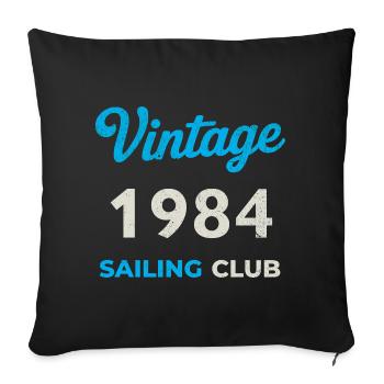 Millésime 1984 – Année de naissance rétro du Yachting Club - Housse de coussin décorative 45 x 45 cm - noir - Devant
