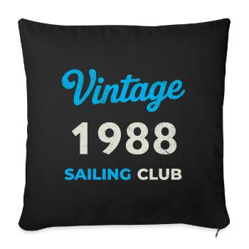 Millésime 1988 – Année de naissance rétro du Yachting Club - Housse de coussin décorative 45 x 45 cm - noir - Devant