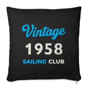 Millésime 1958 – Année de naissance rétro du Yachting Club - Housse de coussin décorative 45 x 45 cm - noir - Devant