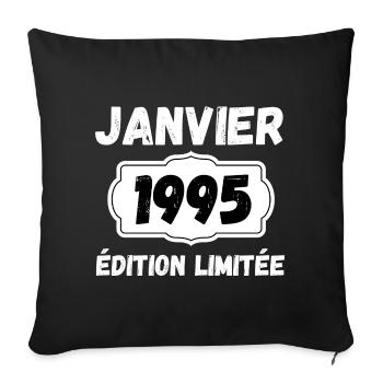 Janvier 1995 Édition Limitée Anniversaire - Housse de coussin décorative 45 x 45 cm - noir - Devant