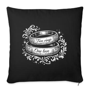 Two rings, one love - Sofa pillowcase 17,3'' x 17,3'' (45 x 45 cm) - black - Front