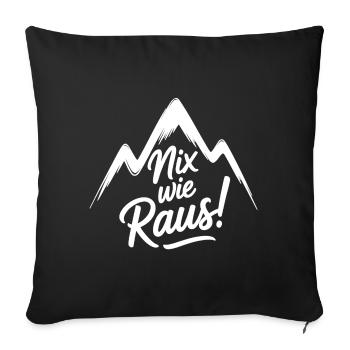 Sortons d’ici – la liberté dans les montagnes - Housse de coussin décorative 45 x 45 cm - noir - Devant