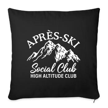 Après Ski Social Club High Altitude Club Skiing - Sofa pillowcase 17,3'' x 17,3'' (45 x 45 cm) - black - Front