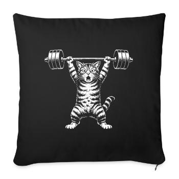 Gewichtheber Fitness Kraftsport Bodybuilder - Sofakissenbezug 45 x 45 cm - Schwarz - Vorne