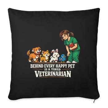 Veterinarian Veterinarian - Sofa pillowcase 17,3'' x 17,3'' (45 x 45 cm) - black - Front