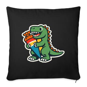 Don d’inscription à l’école Dino pour les élèves - Housse de coussin décorative 45 x 45 cm - noir - Devant
