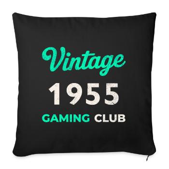 Vintage 1955 – Année de naissance rétro du Gaming Club - Housse de coussin décorative 45 x 45 cm - noir - Devant