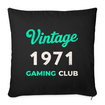 Vintage 1971 – Année de naissance rétro du Gaming Club - Housse de coussin décorative 45 x 45 cm - noir - Devant