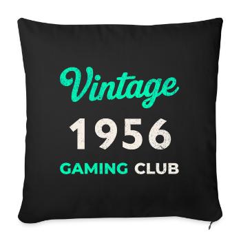 Vintage 1956 – Année de naissance rétro du Gaming Club - Housse de coussin décorative 45 x 45 cm - noir - Devant