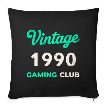 Vintage 1990 – Gaming Club Retro Birth Year - Sofa pillowcase 17,3'' x 17,3'' (45 x 45 cm) - black - Front