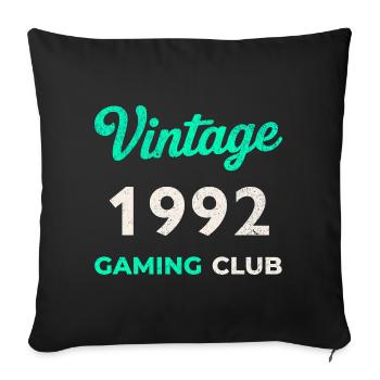 Vintage 1992 – Gaming Club Retro Geburtsjahr - Sofakissenbezug 45 x 45 cm - Schwarz - Vorne