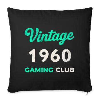 Vintage 1960 – Année de naissance rétro du Gaming Club - Housse de coussin décorative 45 x 45 cm - noir - Devant