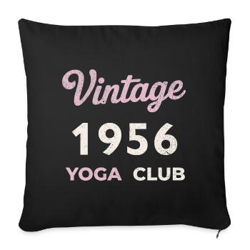 Vintage 1956 Yoga Club Retro Birth Year Vintage - Sofa pillowcase 17,3'' x 17,3'' (45 x 45 cm) - black - Front