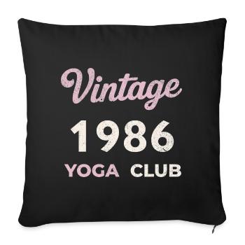 Vintage 1986 Yoga Club Retro Birth Year Vintage - Sofa pillowcase 17,3'' x 17,3'' (45 x 45 cm) - black - Front