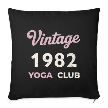 Vintage 1982 Yoga Club Retro Birth Year Vintage - Sofa pillowcase 17,3'' x 17,3'' (45 x 45 cm) - black - Front