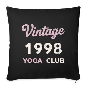 Vintage 1998 Yoga Club Retro Birth Year Vintage - Sofa pillowcase 17,3'' x 17,3'' (45 x 45 cm) - black - Front