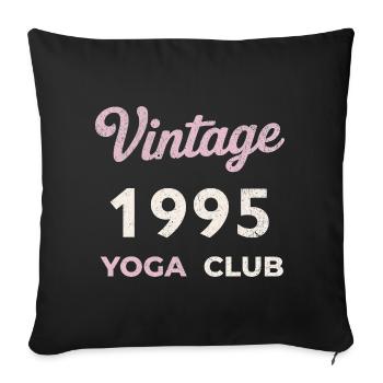 Vintage 1995 Yoga Club Retro Birth Year Vintage - Sofa pillowcase 17,3'' x 17,3'' (45 x 45 cm) - black - Front