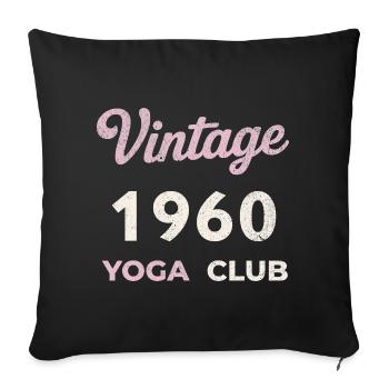 Vintage 1960's Yoga Club Retro Birth Year Vintage - Sofa pillowcase 17,3'' x 17,3'' (45 x 45 cm) - black - Front