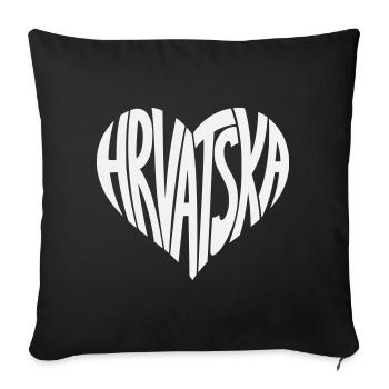 Fonts du cœur de Hrvatska Croatia - Housse de coussin décorative 45 x 45 cm - noir - Devant