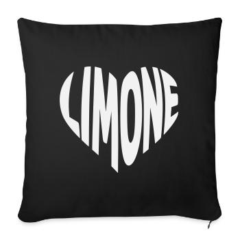 Limone Herz Design - Sofakissenbezug 45 x 45 cm - Schwarz - Vorne